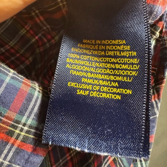 Ralph Lauren boys shirt 4t Kids Plaid Button Down Red Blue Americana school - Picture 3 of 7